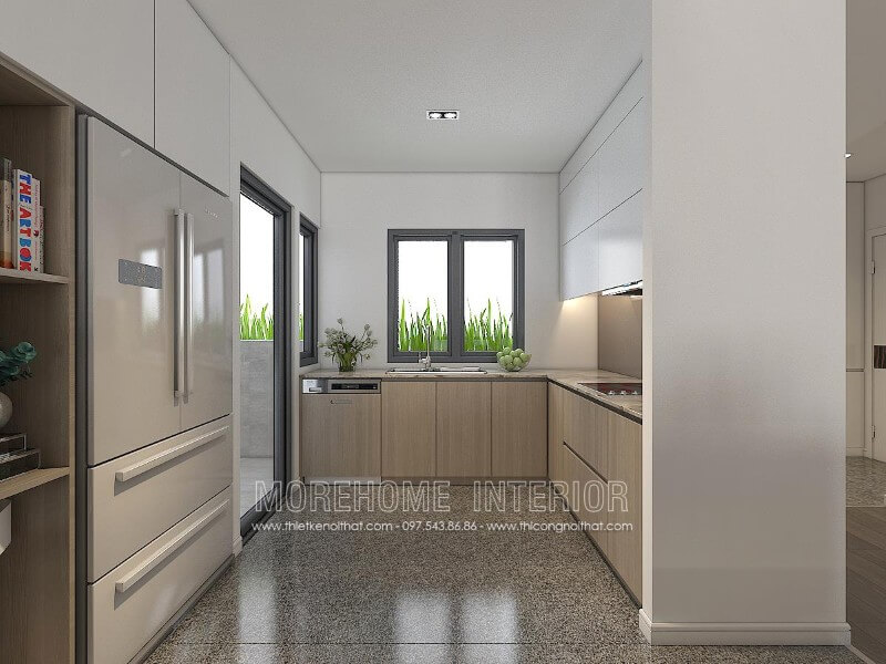 Trang trí nội thất phòng bếp chung cư nhỏ với tủ bếp gỗ An Cường Thiết kế tủ bếp đẹp