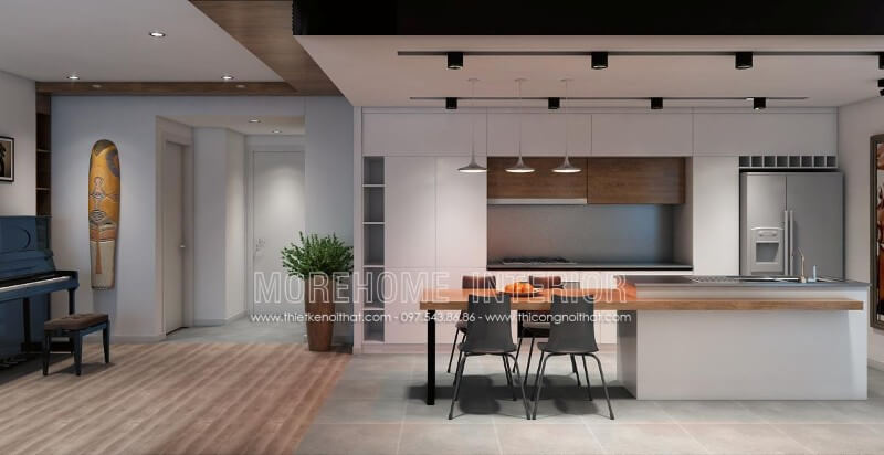 Mẫu thiết kê tủ bếp gỗ Acrylic cho nhà chung cư nhỏ Thiết kế tủ bếp đẹp