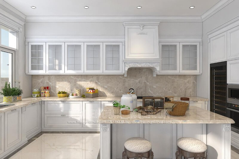 Thiết kế nội thất tủ bếp biệt thự song lập Vinhomes Imperia Hải Phòng đẹp Thiết kế tủ bếp đẹp