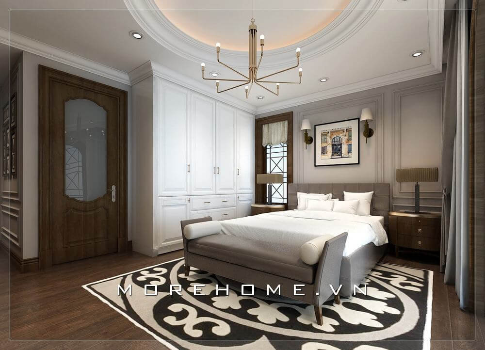 Giường ngủ biệt thự hiện đại Giường ngủ biệt thự hiện đại