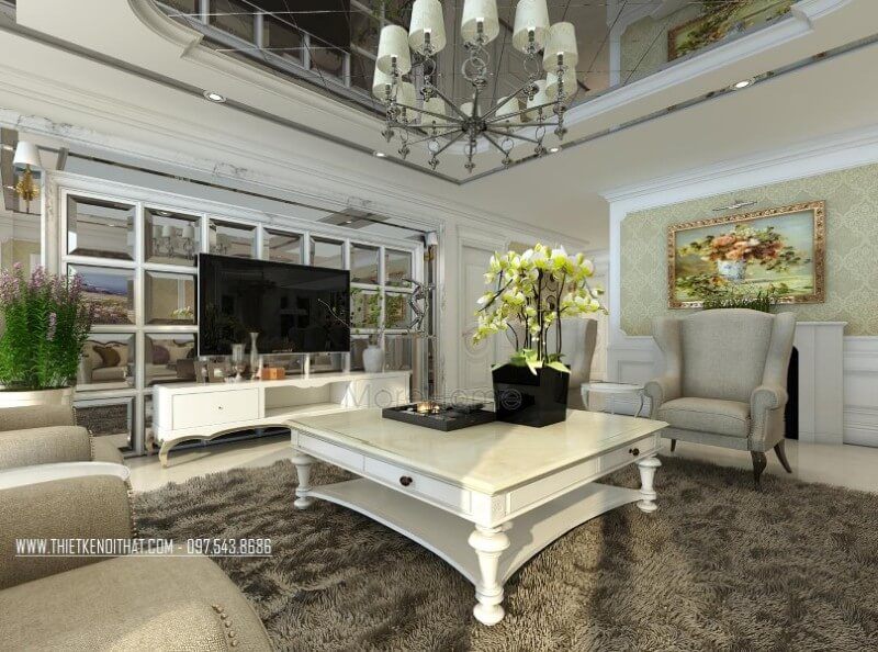 Kệ ti vi tích hợp với kệ tủ trang trí đầy tiện nghi mang tính thẩm mỹ cao cho không gian cũng như tiết kiệm được khoảng lớn diện tích cho căn hộ chung cư