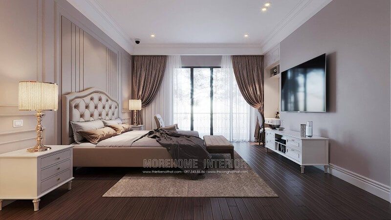 Mẫu kệ tivi đẹp cho phòng ngủ nhà biệt thự